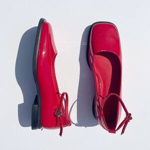 NWOT Lisa Says Gah Red Mia Mary Jane Heels Patent Slingback Size 7